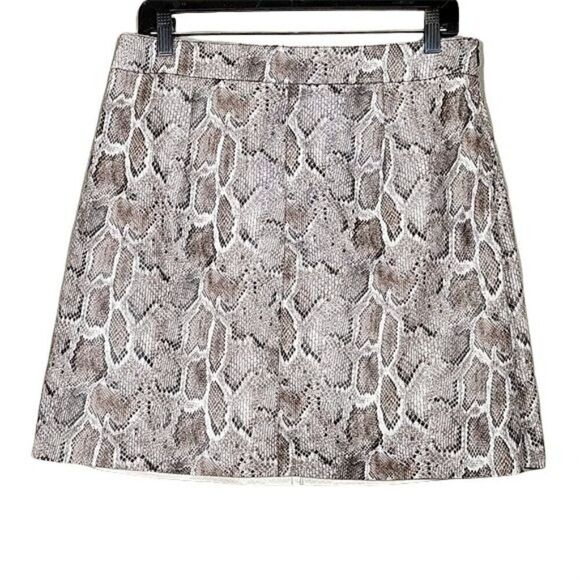 French Connection Faux Reptile A-line Mini Skirt Sz 10 - Picture 1 of 6